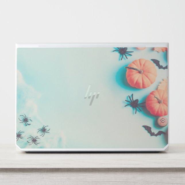 Halloween Flat Lay Spider Background HP Laptop Skin (Front)
