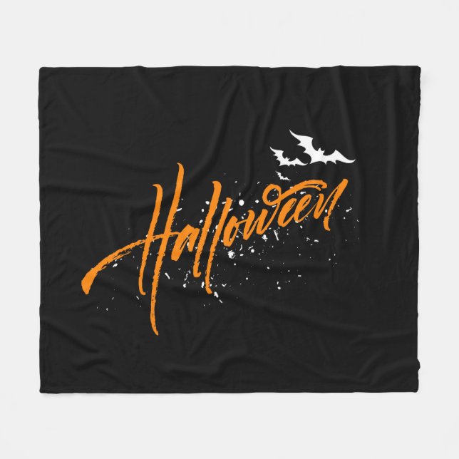 Halloween Fleece Throw Blanket (Front (Horizontal))