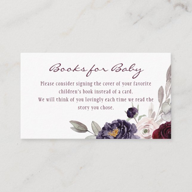 Halloween Floral Books for Baby Enclosure Card (Front)