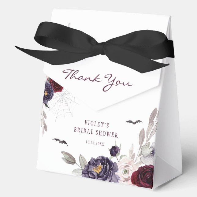 Halloween Floral Bridal Shower Favor Boxes (Front)