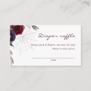 Halloween Floral Diaper Raffle Enclosure Card