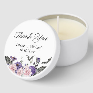 halloween floral pink purple wedding thank you mini candle favors