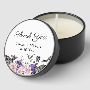 halloween floral pink purple wedding thank you mini candle favors