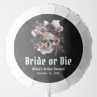 Halloween Floral Skull Bride or Die Bridal Shower