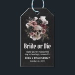 Halloween Floral Skull Bride or Die Bridal Shower Gift Tags<br><div class="desc">Add a touch of spooky elegance to your gifts with our "Bride or Die" gift tags, featuring a striking Halloween floral skull design. Perfect for a Gothic or Halloween-themed bridal shower, these tags add a memorable and stylish finish to any gift or favor. Attach them to gift bags, boxes, or...</div>