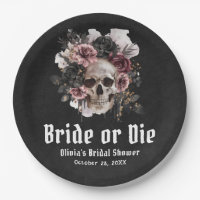 Halloween Floral Skull Bride or Die Bridal Shower