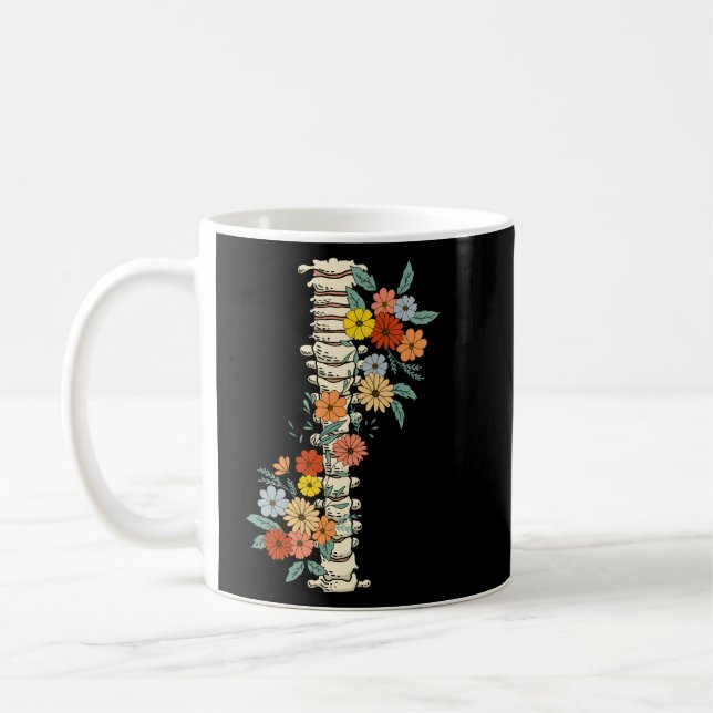 Halloween Floral Spine Grow Through It Wildflowers Coffee Mug (Left)