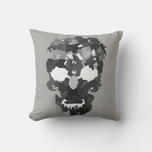 Halloween Floral Vintage Punk Sugar Skull Throw Pillow