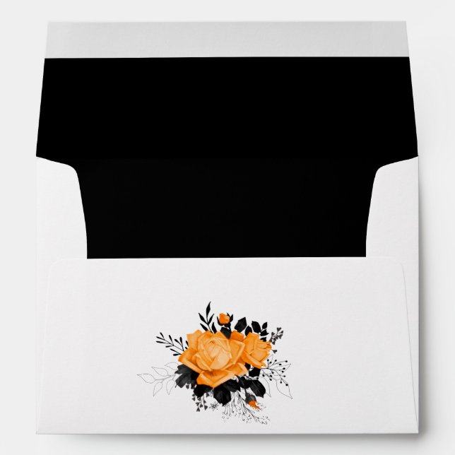 Halloween Floral Wedding Envelope (Back (Bottom))