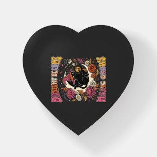 Halloween Floral Witch Cat Magic Paperweight