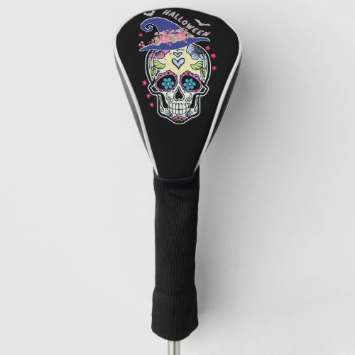 Halloween Flower Skull Golf Head Cover