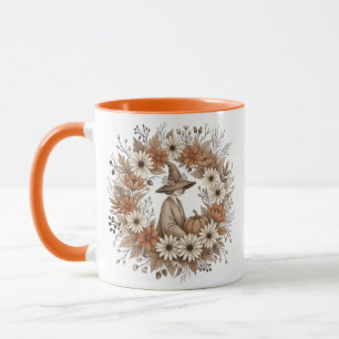 Halloween Flower Witch Pumpkin Coffee Gift Autumn Mug
