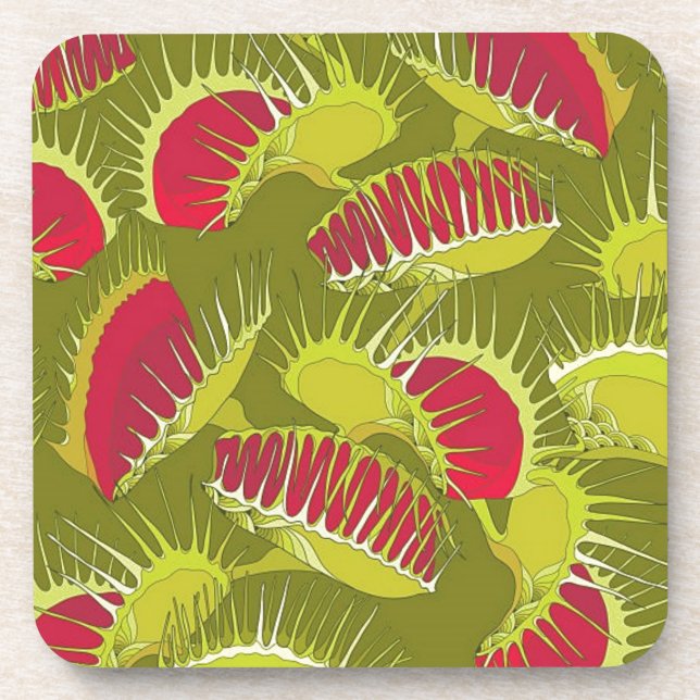 halloween fly trap beverage coaster (Front)