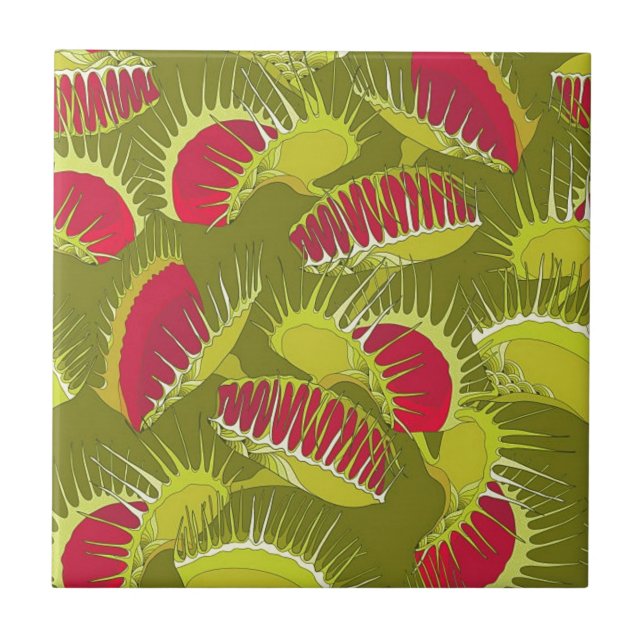 halloween fly trap ceramic tile (Front)
