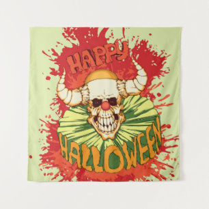 Halloween flyer: diabolical clown theme tapestry