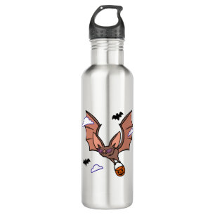 Halloween flying bat cute stainless steel water bottle