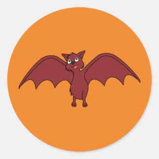 Halloween Flying Bat in Vampire Red Classic Round Sticker