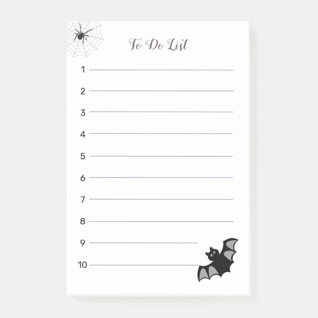 Halloween flying bat on white To Do List Post-it Notes (Front)
