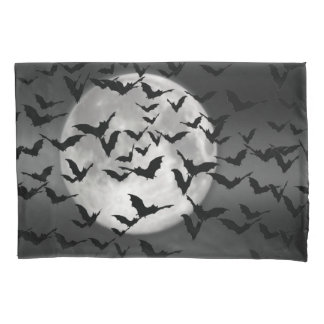 Halloween Flying Bats and a Full Moon Pillow Case
