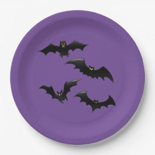Halloween Flying Bats  Paper Plates