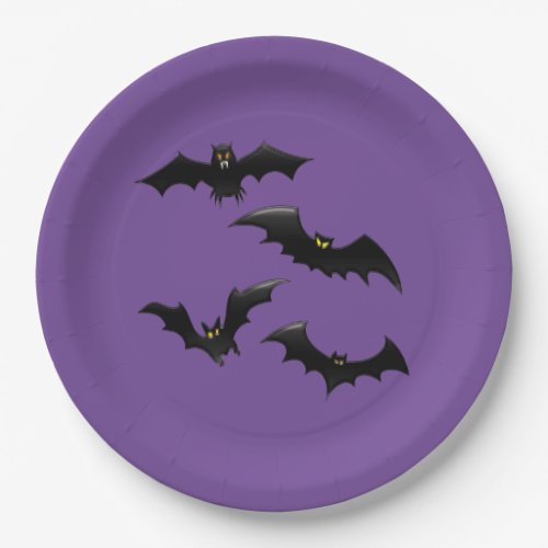 Halloween Flying Bats  Paper Plates
