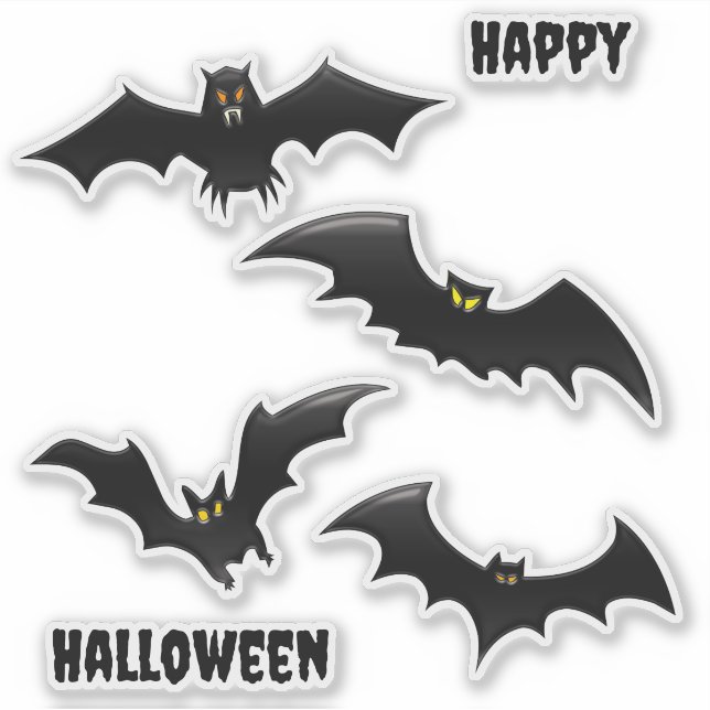 Halloween Flying Bats Sticker (Front)