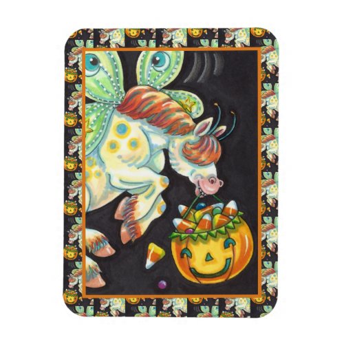 HALLOWEEN FLYING HORSE CANDY CORN MAGNET