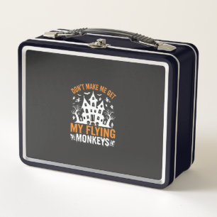 Halloween Flying Monkeys Haunted House Graphic Metal Lunch Box