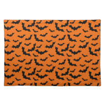 Halloween flying placemat, Orange Halloween bat