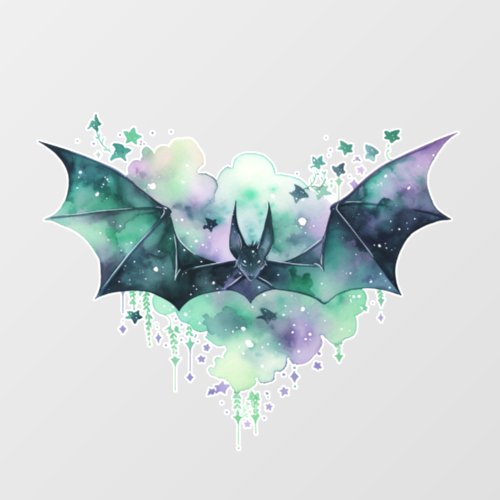 Halloween Flying Vampire Bat and Clouds Wall Decal