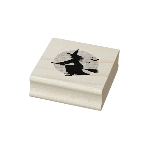 Halloween Flying Witch Rubber Stamp