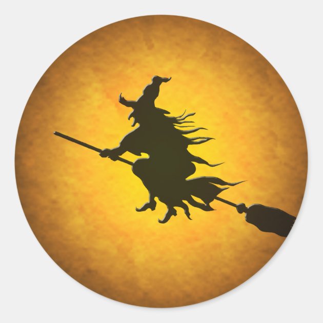 Halloween Flying Witch Stickers