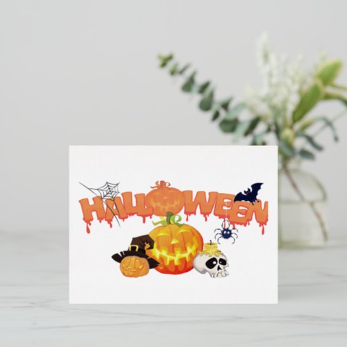 Halloween Foil Holiday Postcard