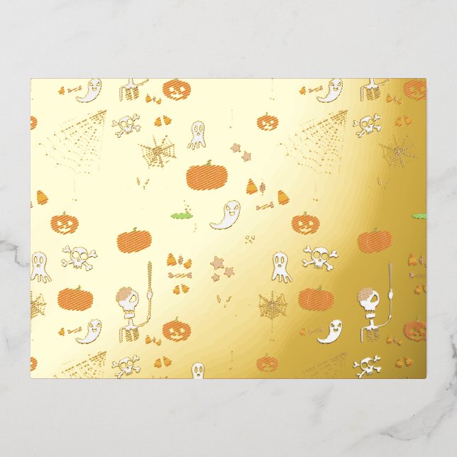 Halloween Foil Invitation Postcard (Front)