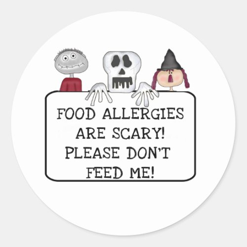 Halloween Food Allergies Classic Round Sticker