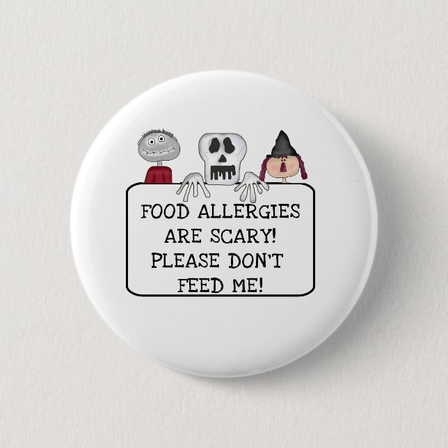 Halloween Food Allergies Pinback Button (Front)