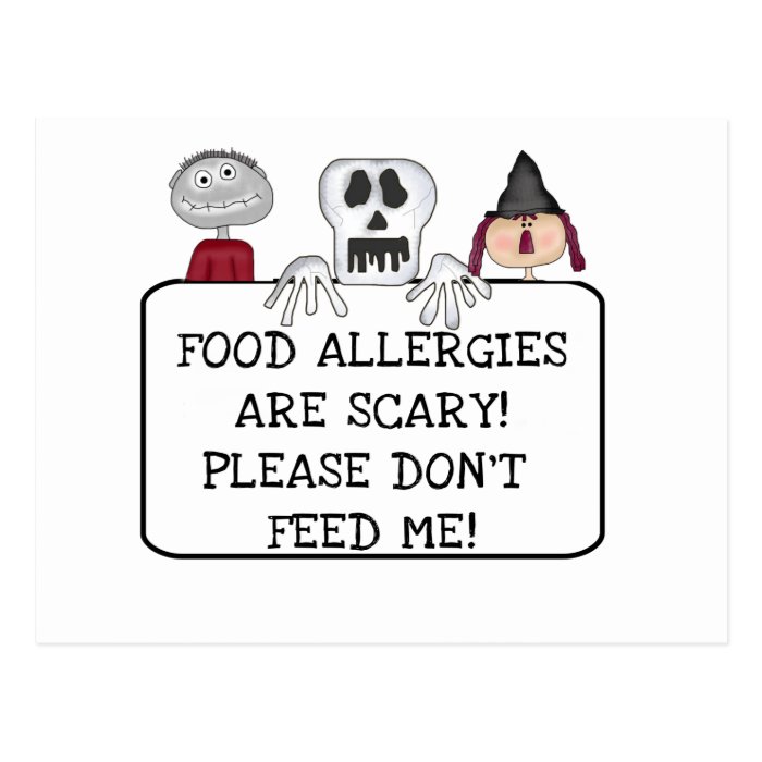 Halloween Food Allergies Post Cards