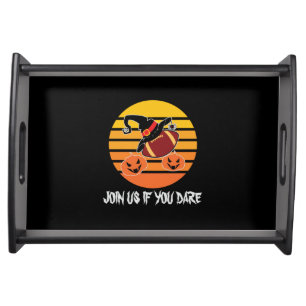 Halloween Football Halloween Witch Hat Pumpkin Serving Tray