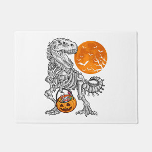 halloween for boys kids dinosaur skeleton t rex doormat