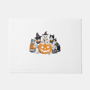 halloween for Cat Cute Kitten Ghost Skeleton Lover Doormat