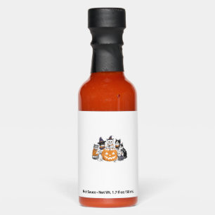 halloween for Cat Cute Kitten Ghost Skeleton Lover Hot Sauces