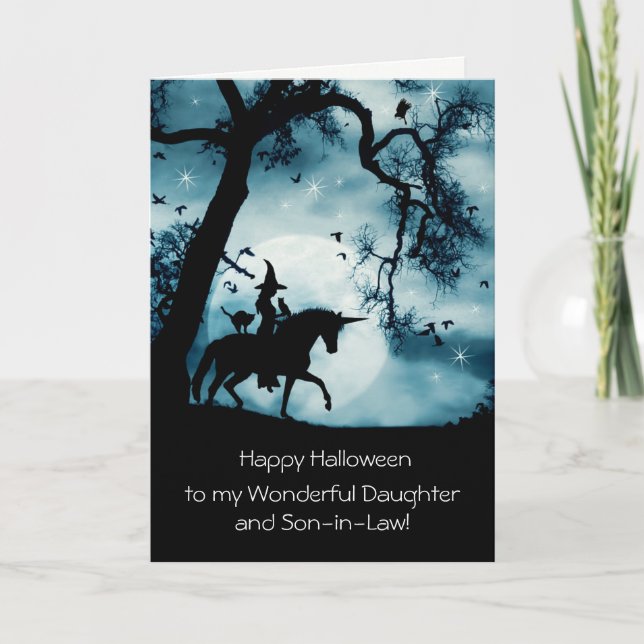 Halloween for Daughter and Son-in-Law Witch Card (Front)