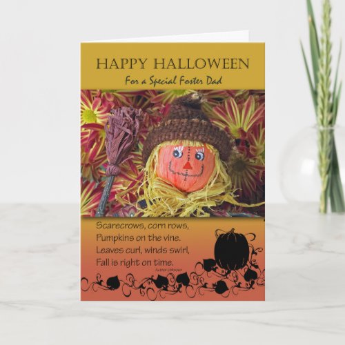 Halloween for Foster Dad Scarecrow and Poem Card