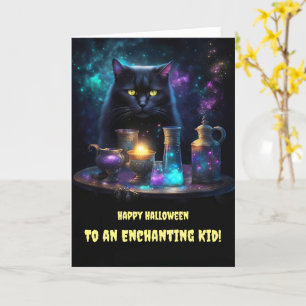 Halloween for Kids Children Cute Black Cat Magic Card