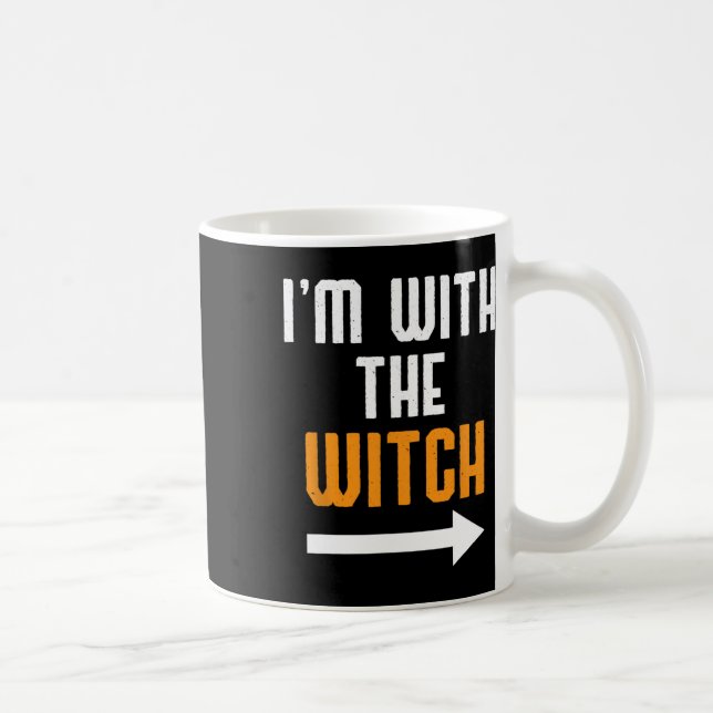 Halloween For Men I'm With The Witch Fun Halloween Coffee Mug (Right)