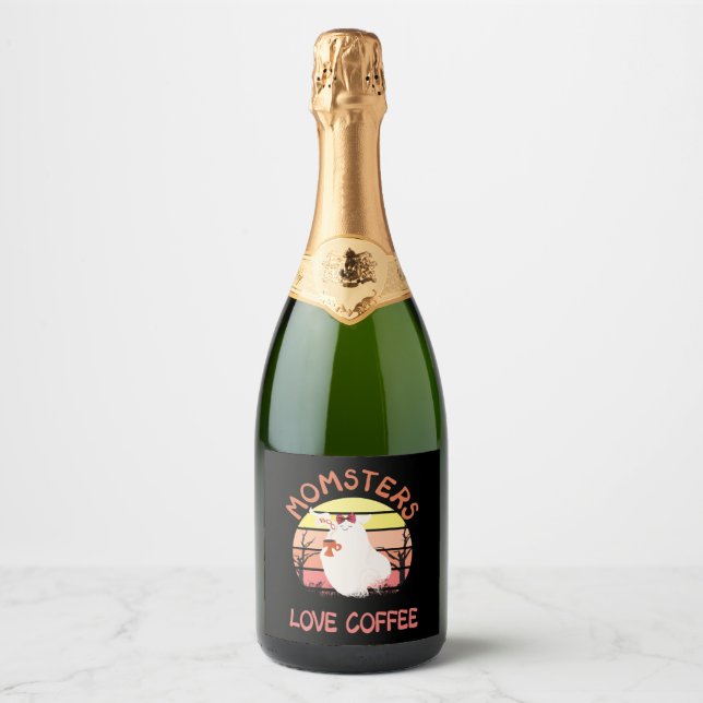 Halloween For Mom  Halloween Costume For Mothers Sparkling Wine Label (Front)