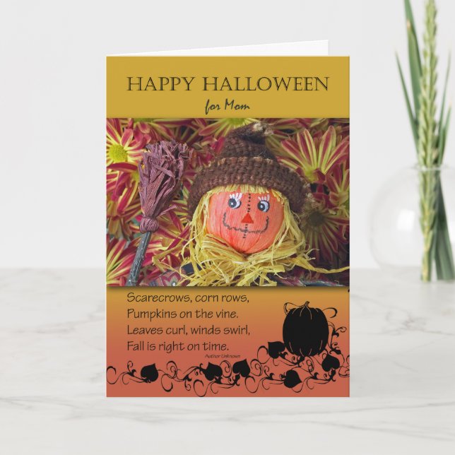 Halloween for Mom, Scarecrow and Poem Card (Front)