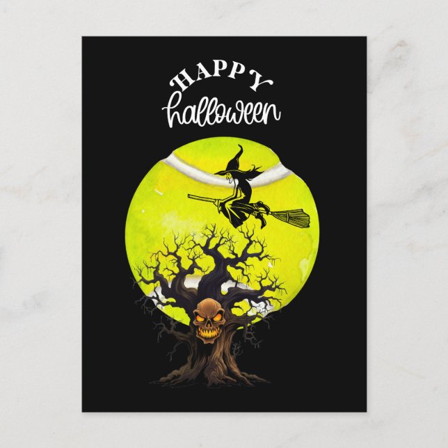 Halloween for Tennis Player  Holiday Postcard (Front)