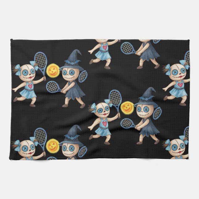 Halloween for Tennis Player  Kitchen Towel (Horizontal)
