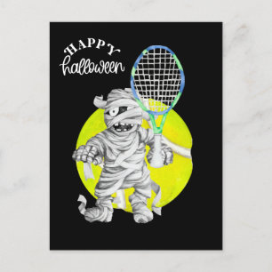Halloween for Tennis Player with racket and ball Holiday Postcard
